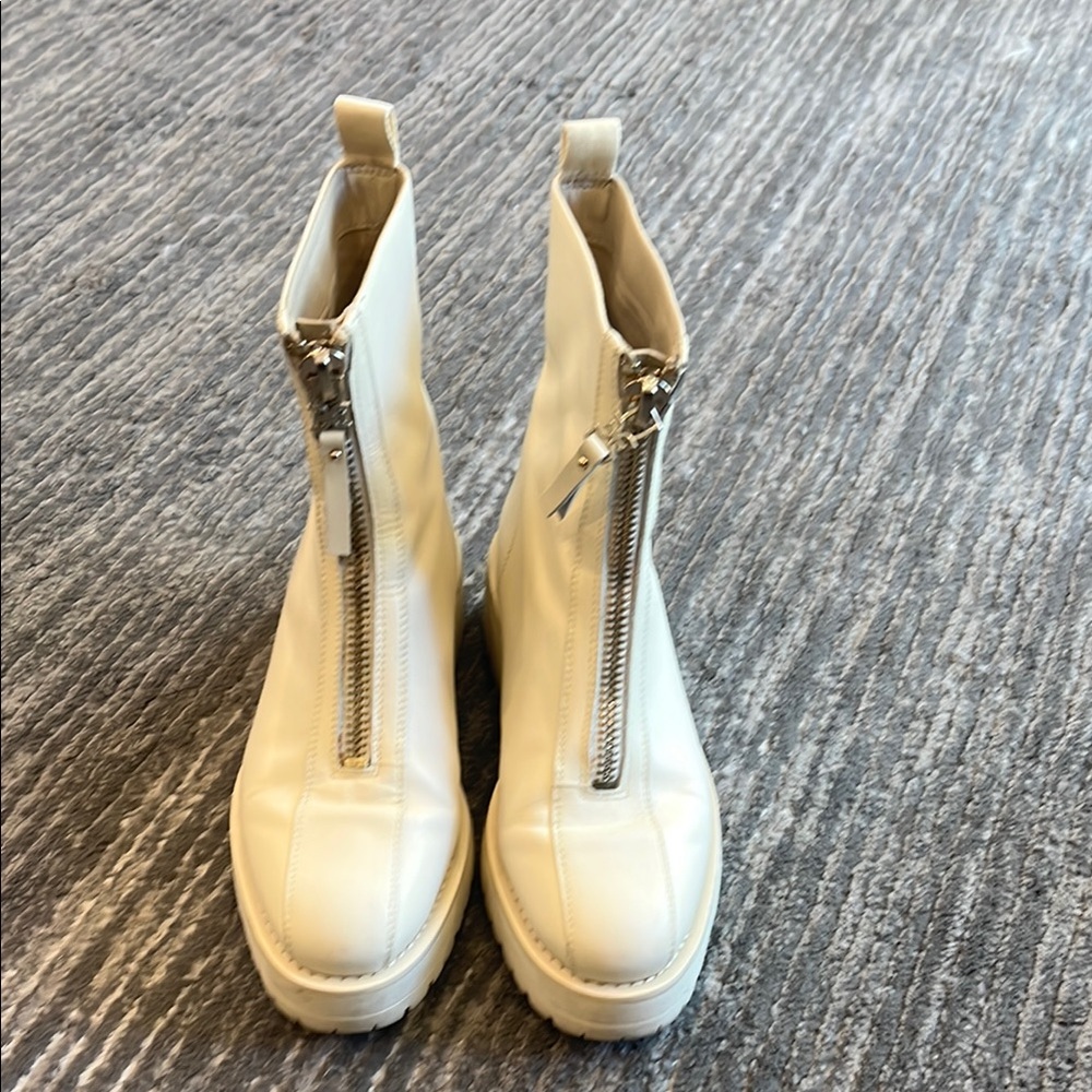 Sam Edelman White Ankle Booties with Platform Sole